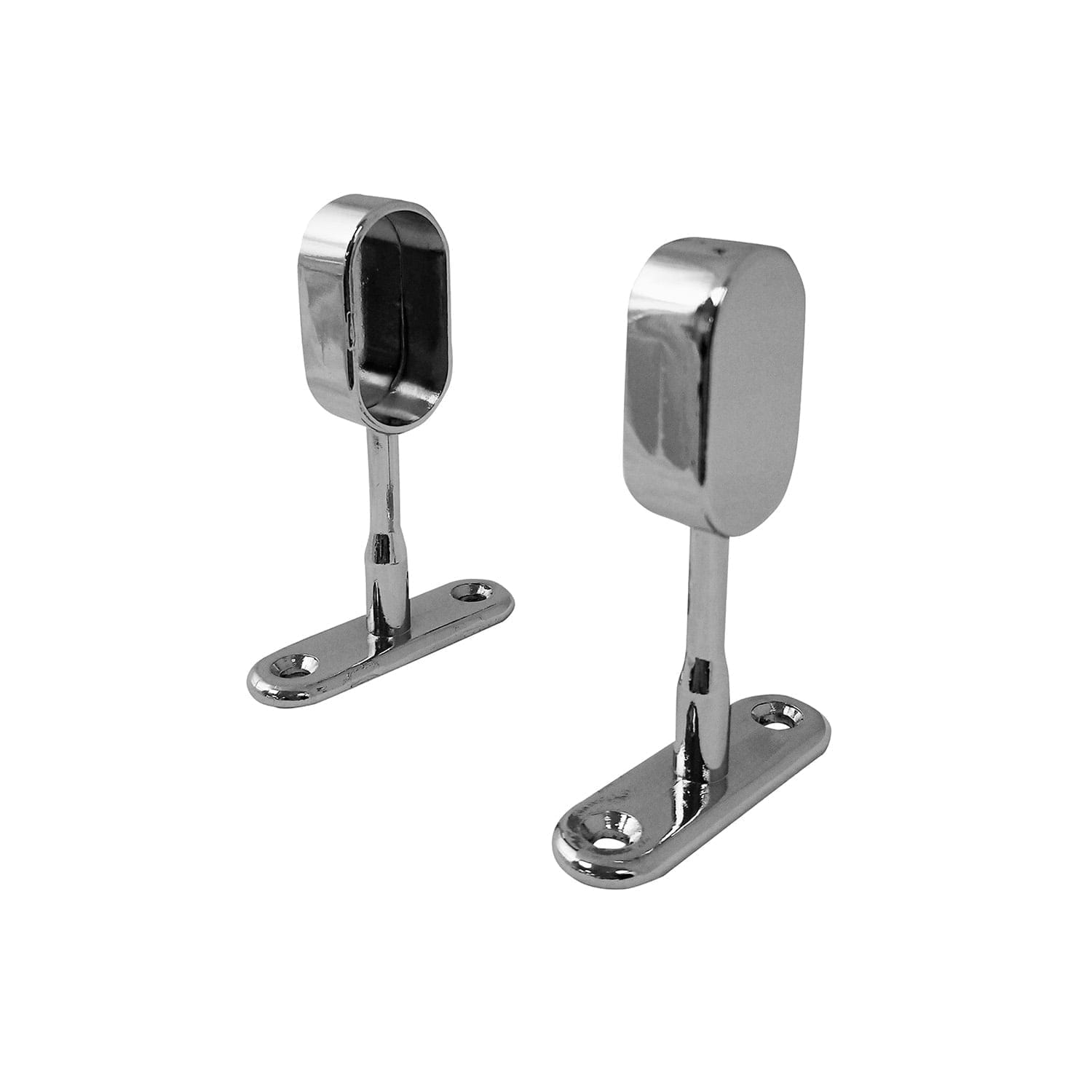 023CP15T-2.jpg Oval Rail Tube Pillar End Supports Chrome - Image 1
