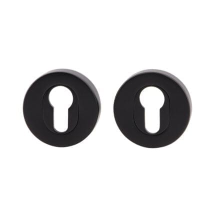 Milano Euro Escutcheon Round Rose Matt Black