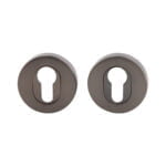 Milano Euro Escutcheon Round Rose Satin Graphite grey