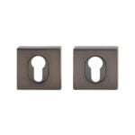 Milano Euro Escutcheon Square Rose Satin Graphite grey