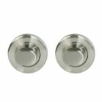 Double Turn Round Rose Satin Nickel silver door lock