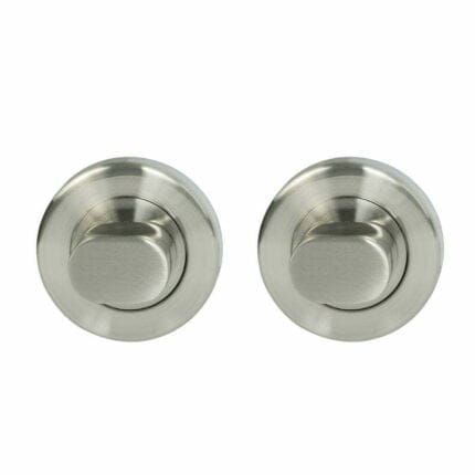 Double Turn Round Rose Satin Nickel silver door lock