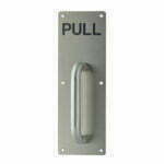 Pull Plate Engraved with handle 300 x 100mm Stainless Steel