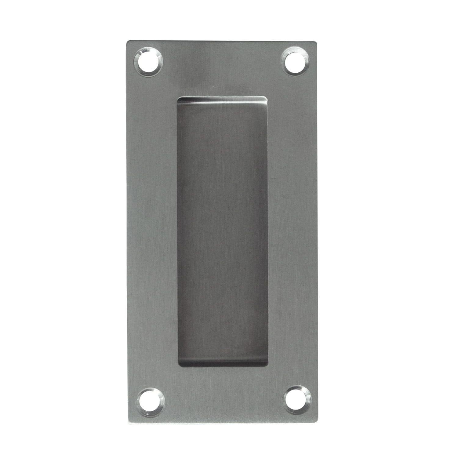 713SS-1.jpg Square Edge Flush Pull Face Fix 102mm x 52mm Stainless Steel - Image 1