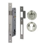 Satin Nickel Round Pull Handle Lock Kit