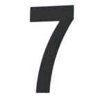 House Number SEVEN '7' - Concealed fix 100mm Matt Black
