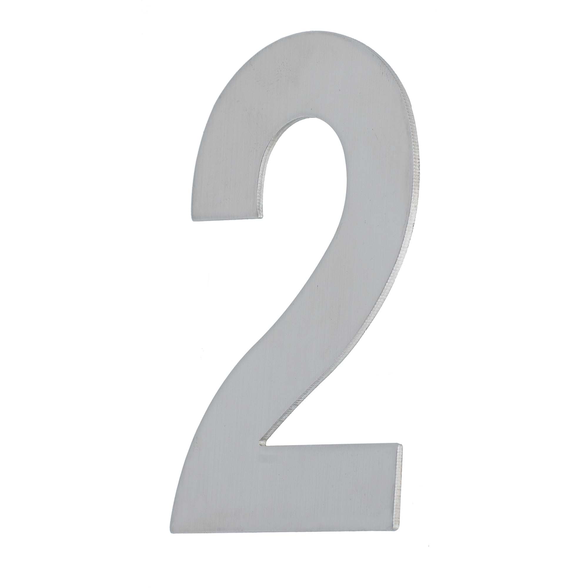 721SS1002.jpg House Number TWO '2' - Concealed fix 100mm Stainless Steel - Image 1