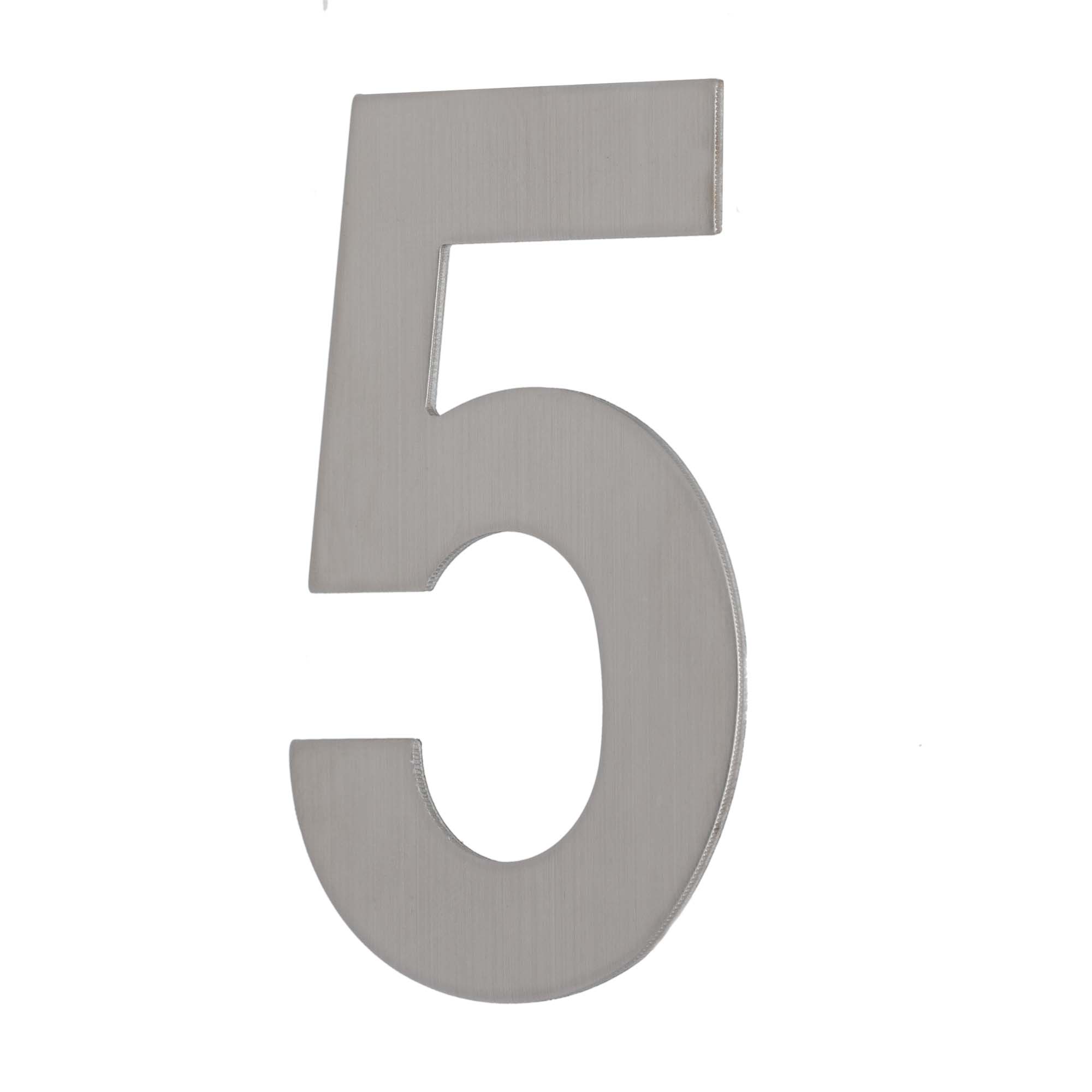 721SS1005.jpg House Number FIVE '5' - Concealed fix 100mm Stainless Steel - Image 1