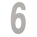House Number SIX '6' - Concealed fix 100mm Stainless Steel