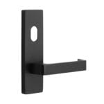 MNC 87 Lever On Wide Long Plate Matt Black - External / Lever / Cylinder Hole
