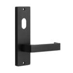 MNC 87 Lever On Wide Long Plate Matt Black - Internal / Lever / Cylinder Hole