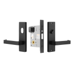 Commercial Entrance Lock Kit with Keys - 87 Lever - Matt Black