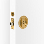 Round Cavity Slider Privacy Set Satin Brass