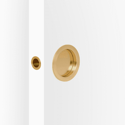 Round Cavity Slider Passage Set Satin Brass