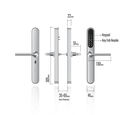 digital lock stainless steel measurements