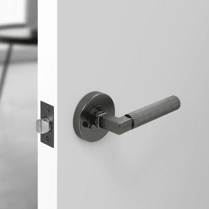 Knurled door handle