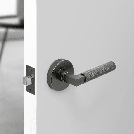 Knurled door handle