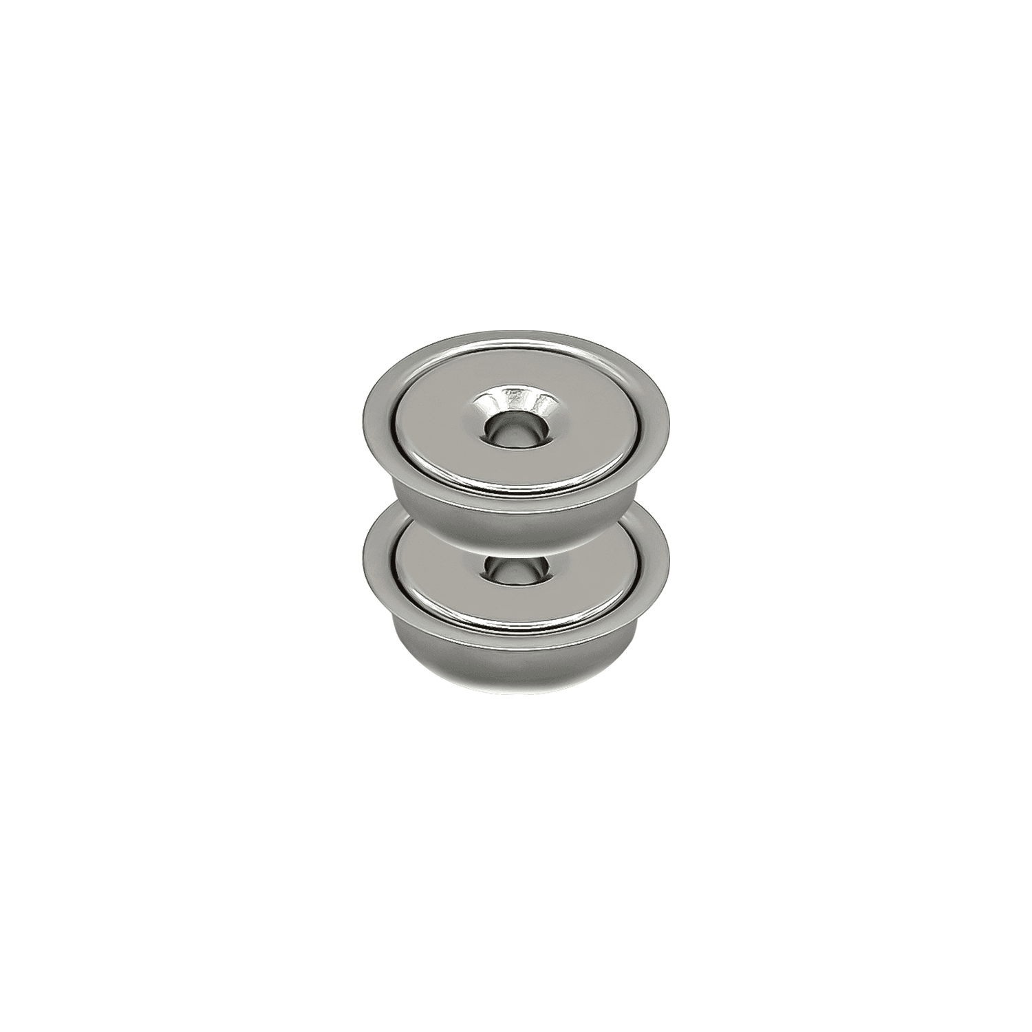 332MWC Door Magnets 22 x 8mm - Chrome - 1 pair with cups - Image 1